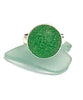 Green Sea Glass Marble Ring - Size 6.5
