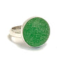 Green Sea Glass Marble Ring - Size 6.5