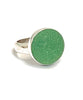 Green Sea Glass Marble Ring - Size 6.5