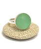 Light Green Sea Glass Marble Ring - Size 5.5
