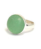 Light Green Sea Glass Marble Ring - Size 5.5