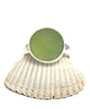 Light Olive Sea Glass Marble Ring - Size 5.5
