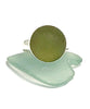 Light Olive Sea Glass Marble Ring - Size 6