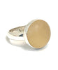 Pale Peach Sea Glass Marble Ring - Size 7.5