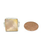 Square Light Peach Colored Mother of Pearl Ring - Size 7.5