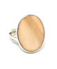 Oval Peach Colored Mother of Pearl Ring - Size 7