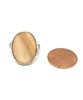 Oval Peach Colored Mother of Pearl Ring - Size 7