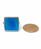 Square Aqua Colored Mother of Pearl Ring - Size 8
