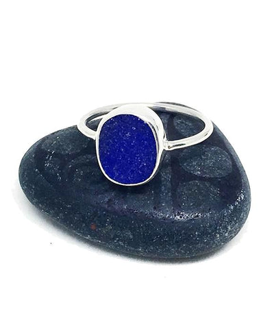 Oval Cobalt Sea Glass 