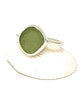 Light Sage Green Sea Glass Ring - Size 6