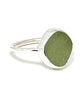 Light Sage Green Sea Glass Ring - Size 6
