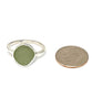 Light Sage Green Sea Glass Ring - Size 6