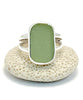 Soft Olive Green Sea Glass Ring - Size 6