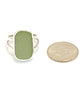 Soft Olive Green Sea Glass Ring - Size 6