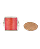 Square Coral Colored Mother of Pearl Ring - Size 9.5
