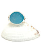 Clear Aqua Sea Glass Ring - Size 6