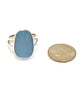 Sky Blue Sea Glass Split Band Unisex Ring - Size 6.5