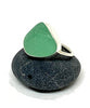 Large Chunky Turquoise Green Sea Glass Ring - Size 8.5