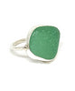 Large Chunky Turquoise Green Sea Glass Ring - Size 8.5