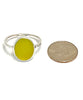 Rare Bright Yellow Sea Glass Ring - Size 7
