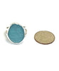 Textured Sky Blue Sea Glass Split Band Ring - Size 5.5