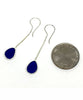 Cobalt Sea Glass Chain Earrings