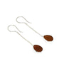 Brown Sea Glass Chain Earrings