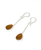 Light Brown Sea Glass Chain Earrings