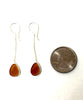 Light Brown Sea Glass Chain Earrings