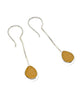 Amber Sea Glass Chain Earrings
