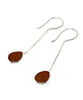 Dark Brown Sea Glass Chain Earrings