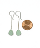 Coke Bottle Blue Sea Glass Chain Earrings