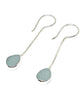 Soft Aqua Sea Glass Chain Earrings