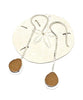 Dark Amber Sea Glass Chain Earrings