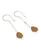 Dark Amber Sea Glass Chain Earrings