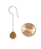 Dark Amber Sea Glass Chain Earrings