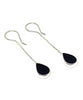 Dark Purple Clear Stained Glass Teardrop Chain Earrings