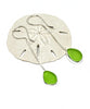Lime Green Sea Glass Chain Earrings