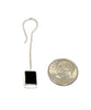 Dark Green Stained Glass Rectangle Chain Earrings