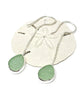Textured Light Green Sea Glass Chain Earrings