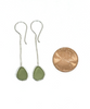 Olive Sea Glass Chain Earrings