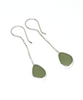 Olive Sea Glass Chain Earrings