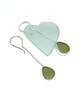 Olive Sea Glass Chain Earrings