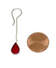 Raspberry Red Clear Stained Glass Tear Drop Chain Earrings