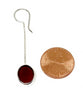 Iridescent Dark Red Clear Stained Glass Oval Chain Earrings