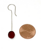Dark Red Clear Stained Glass Oval Chain Earrings