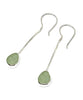 Sage Green Sea Glass Chain Earrings