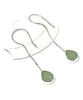Sage Green Sea Glass Chain Earrings