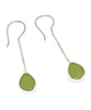 Bright Sage Green Sea Glass Chain Earrings