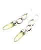Yellow Fluorite Bullet & Silver Loop Chain Earrings
